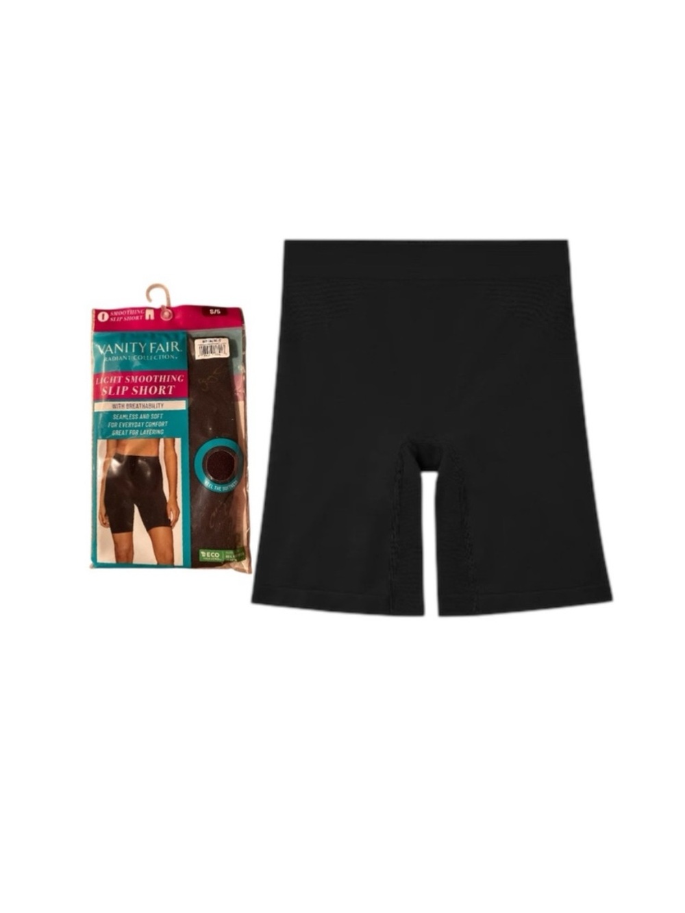 Vanity Fair Black Smoothing Slip Short